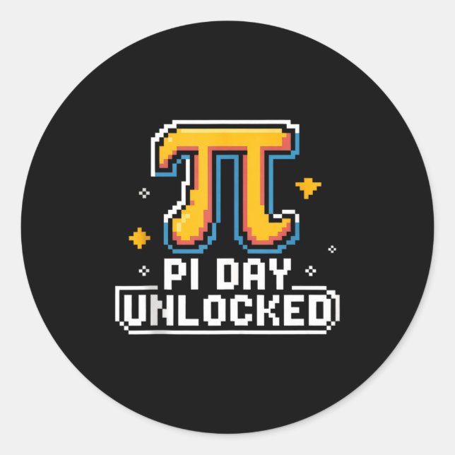 Pegatina Redonda Pi Day March 14 Math Nerd Pie Food Funny Gift Outf (Anverso)