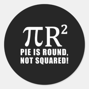 Pegatina Redonda Pi Day Math 3.14 Pie redonda No cuadrada