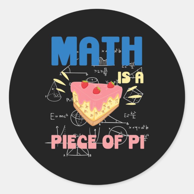 Pegatina Redonda Pi Day Math Es Un Profesor De Matemáticas De Pie (Anverso)
