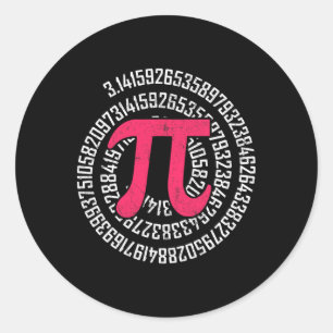 Pegatina Redonda Pi Day Math Nerd Geek 3.1415 Número Irracional Pi