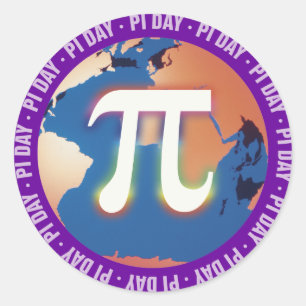 Pegatina Redonda Pi Day on Earth matemáticas