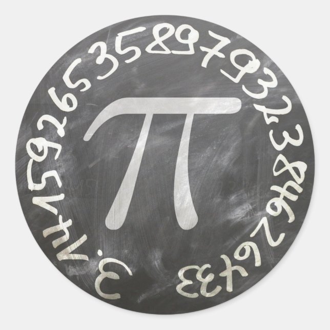Pegatina Redonda Pi Day PiDay Chalkboard Education (Anverso)
