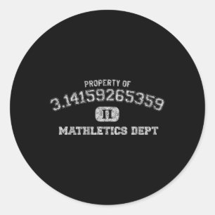 Pegatina Redonda Pi Day Shirt 3.14 Pi Mathletics Dept Funny Gym
