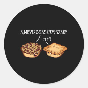 Pegatina Redonda Pi Day Shirt Pi R Squared Formula Math Pie Kawaii