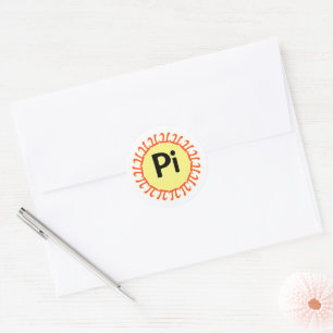 Pegatina Redonda Pi Day Sun