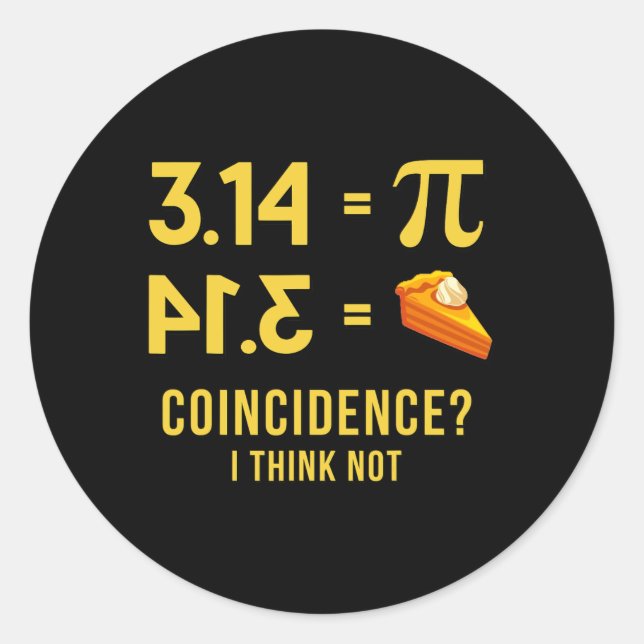 Pegatina Redonda Pi Happy Pi Day (Anverso)