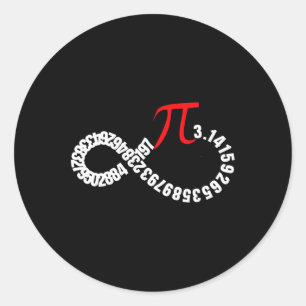 Pegatina Redonda Pi Número 3.141 Infinity Funny Geek Gift T Shirt