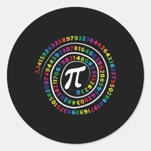 Pegatina Redonda Pi Symbol Math Teacher Pi Day