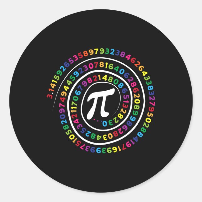 Pegatina Redonda Pi Symbol Math Teacher Pi Day (Anverso)