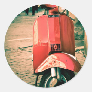 Pegatina Redonda Piaggio Scooter en Italia