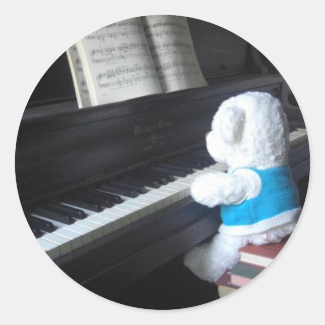 Pegatina Redonda Piano (Anverso)