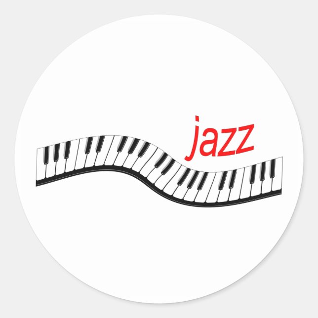 Pegatina Redonda Piano de jazz (Anverso)