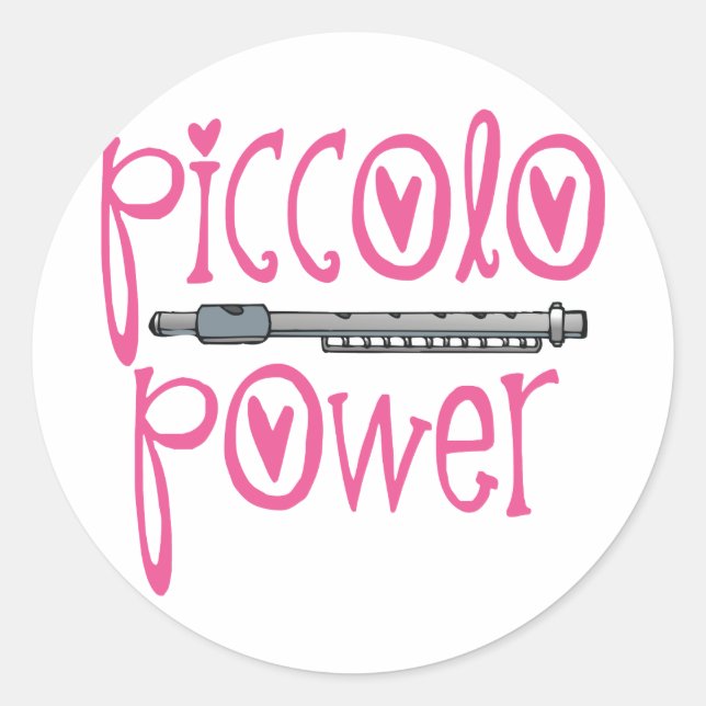 Pegatina Redonda Piccolo Power Pink (Anverso)