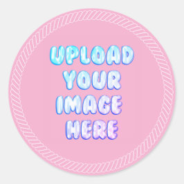 Pegatina Redonda Pick Classic Round Sticker with a Business Logo