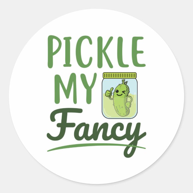Pegatina Redonda Pickle My Fancy Pickles Lover Cul Green Dill Jar (Anverso)