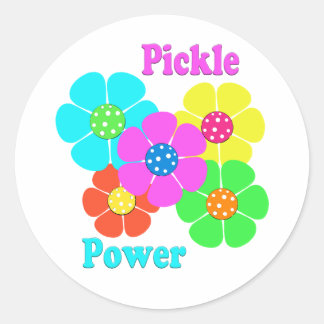 Pegatina Redonda Pickle Power Pickleball