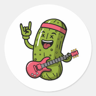 Pegatina Redonda Pickle Rock Star