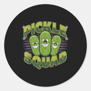 Pegatina Redonda Pickle Squad Dill Team
