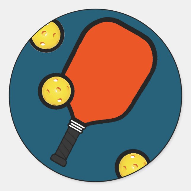 Pegatina Redonda Pickleball (Anverso)