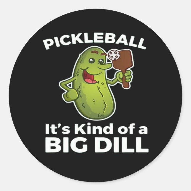 Pegatina Redonda Pickleball Algo así como un gran lío (Anverso)
