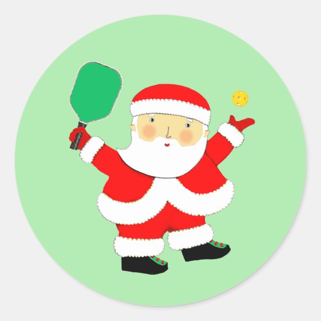 Pegatina redonda Pickleball Christmas Classic (Anverso)