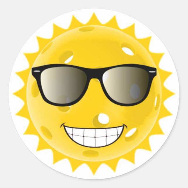 Pegatina Redonda Pickleball Cool (Anverso)