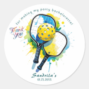 Pegatina Redonda Pickleball Despedida de soltera