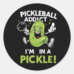 Pegatina Redonda Pickleball Divertido