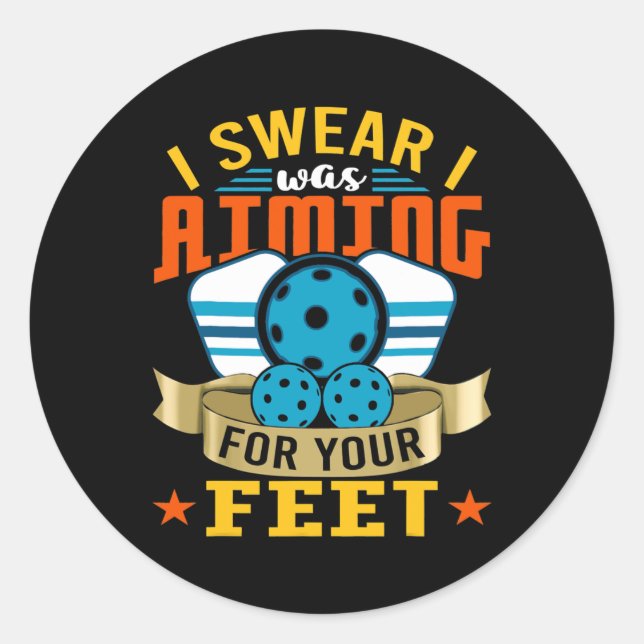 Pegatina Redonda Pickleball Funny Quotes Humorous Slogans Men (Anverso)