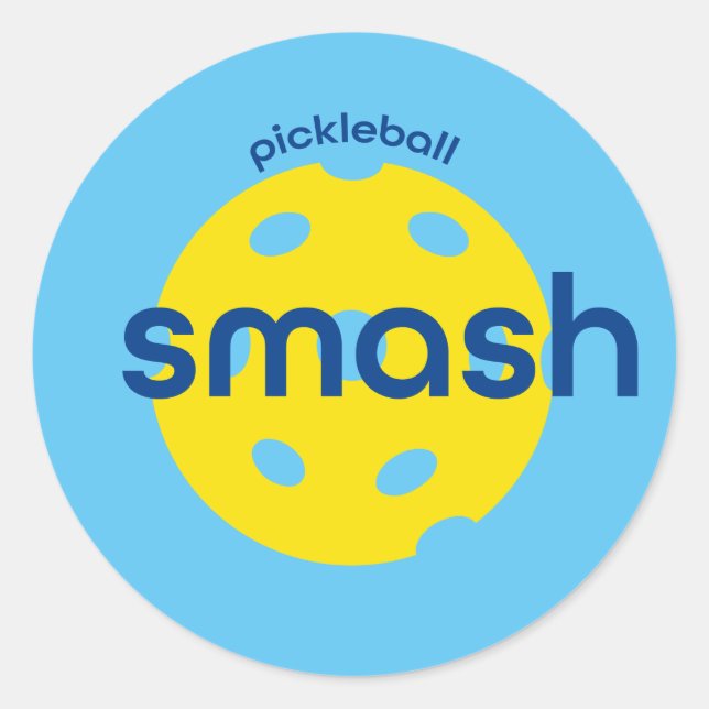 Pegatina Redonda Pickleball-Smash (Anverso)