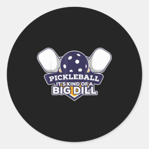 Pegatina Redonda Pickleball tipo un gran dill divertido pickle ball