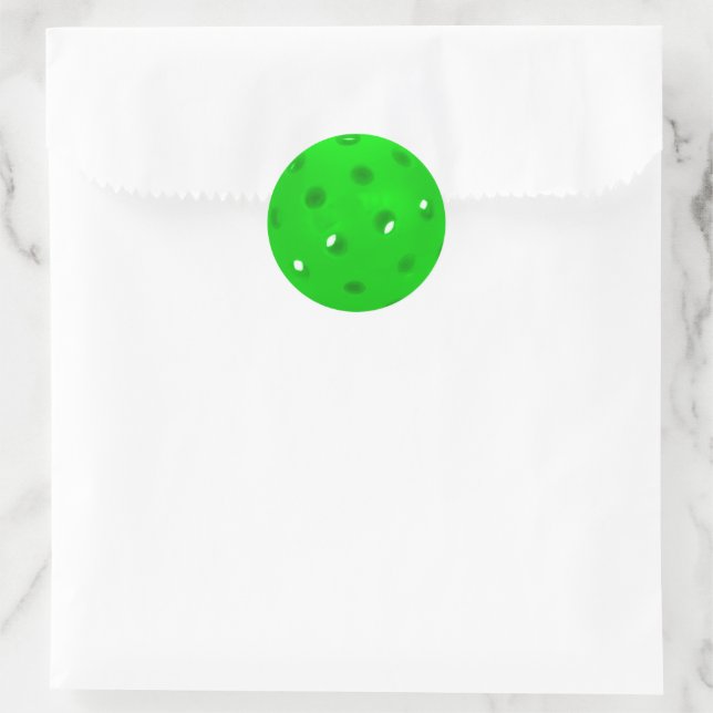 Pegatina Redonda Pickleball Verde Neón (Bolso)