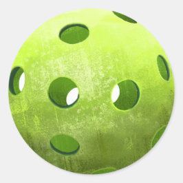 Pegatina Redonda Pickleball verde simple