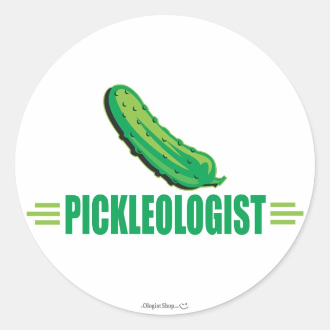 Pegatina Redonda Pickles divertidos (Anverso)