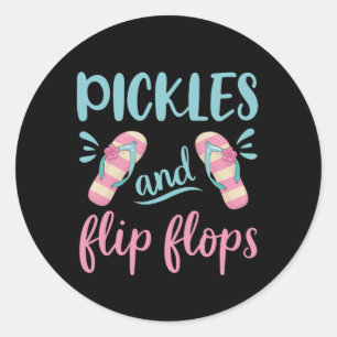 Pegatina Redonda Pickles y Flip Flops