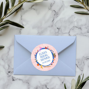 Pegatina Redonda Pícnic de Cuadros Modernos y Lindos PARA TU DUCHA 