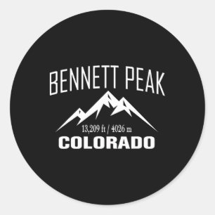 Pegatina Redonda Pico Bennett Colorado Escalada Club de Cumbre Al A