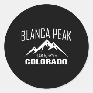 Pegatina Redonda Pico Blanca Colorado Club de Cumbre de Escalada al