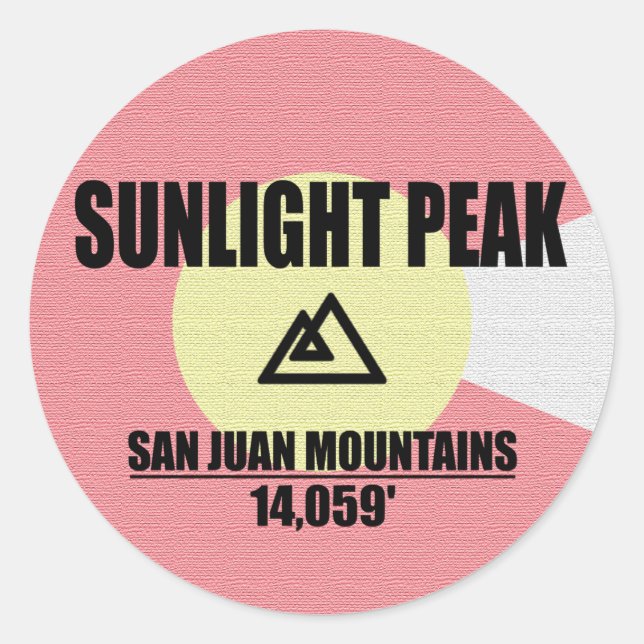 Pegatina Redonda Pico de luz solar (Anverso)
