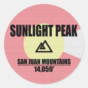 Pegatina Redonda Pico de luz solar