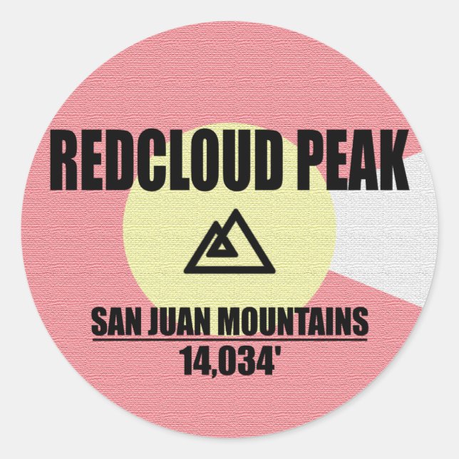 Pegatina Redonda Pico de Redcloud (Anverso)