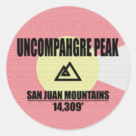 Pegatina Redonda Pico de Uncompahgre