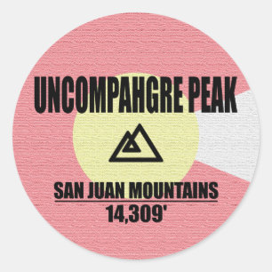 Pegatina Redonda Pico de Uncompahgre