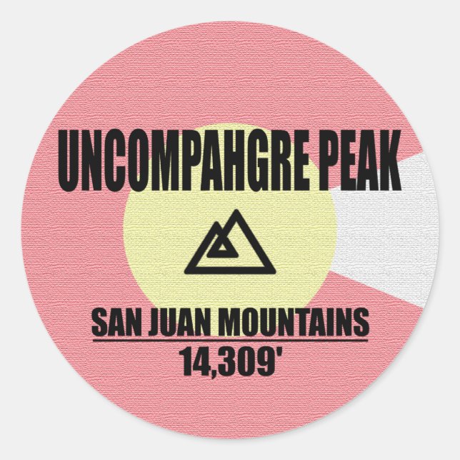 Pegatina Redonda Pico de Uncompahgre (Anverso)