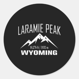 Pegatina Redonda Pico Laramie Wyoming Club de Cumbre de Escalada al
