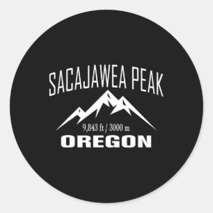 Pegatina Redonda Pico Sacajawea Oregon Club de Cumbre de Escalada a