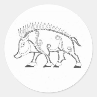 Pegatina Redonda Pictish Boar