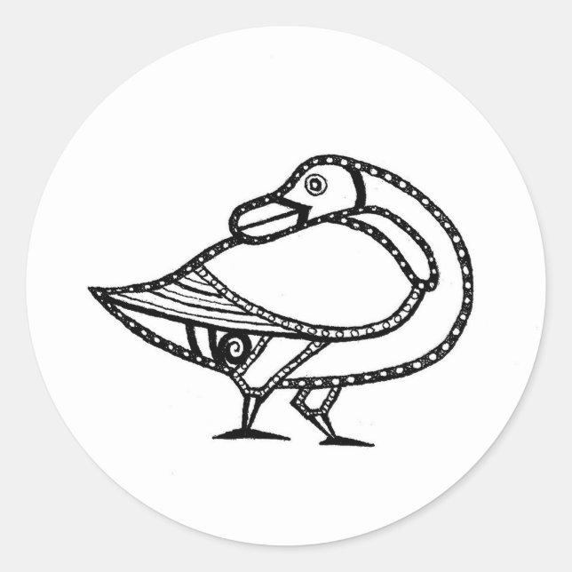 Pegatina Redonda Pictish Goose (Anverso)