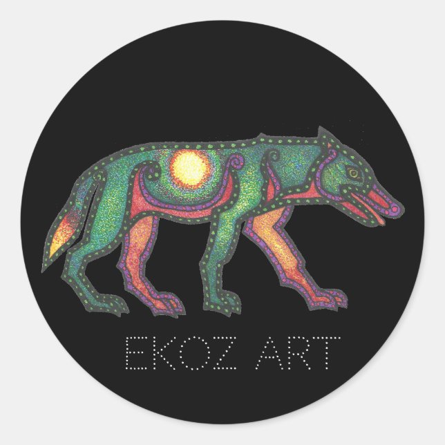 Pegatina Redonda Pictish Sun (Anverso)