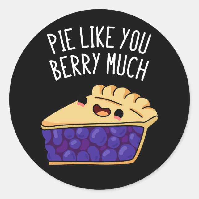 Pegatina Redonda Pie Como Berry Mucho Gracioso Pie Pun Dark BG (Anverso)